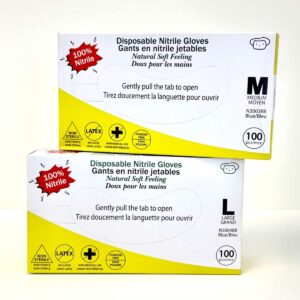 Gants en nitrile jetables 100% nitrile - Boîte de 100 pcs